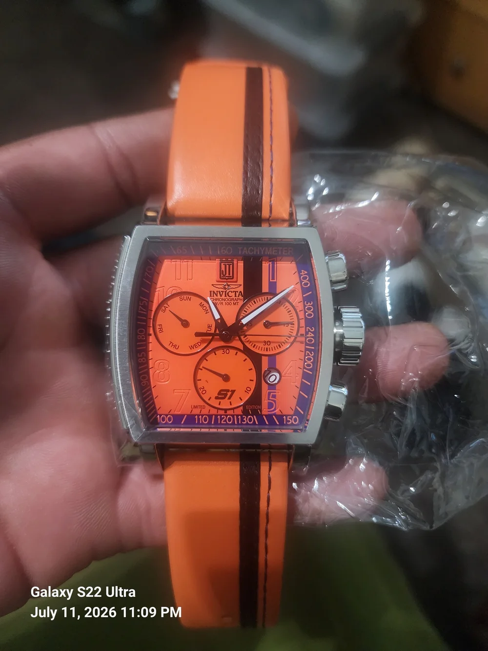 Invicta Jason Taylor Limited Edition Men's Orange Dial Chronograph Watch